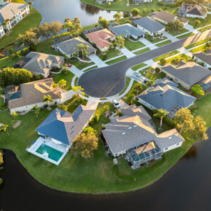 overhead view of neighborhood