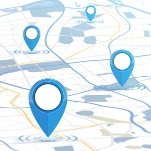 Map with specified map pins