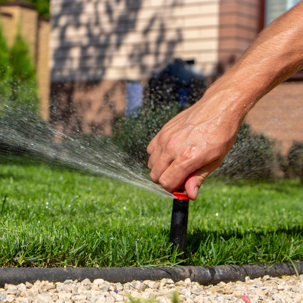 someone fixing an irrigation system