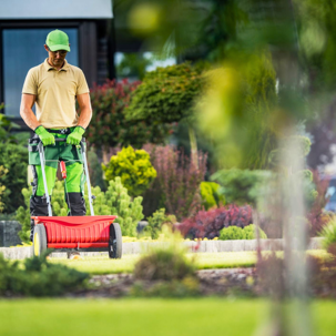 someone taking care of a lawn